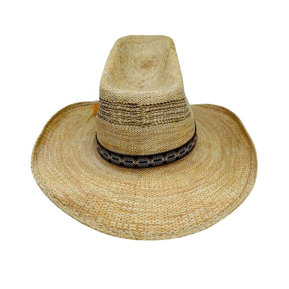 Stylish Straw Cowboy Hat with Feathered Hat Band - Picture 4 of 8